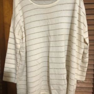 J Jill cream and metallic gold sweater